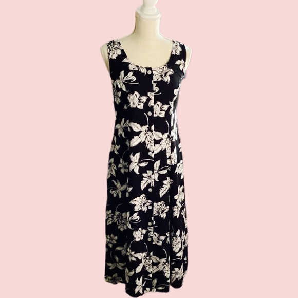 VTG BFA Classics M-12 Women’s Black White Dress Spring Summer Dress 100% Ra… - Picture 6 of 16